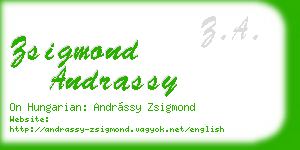 zsigmond andrassy business card