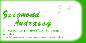 zsigmond andrassy business card